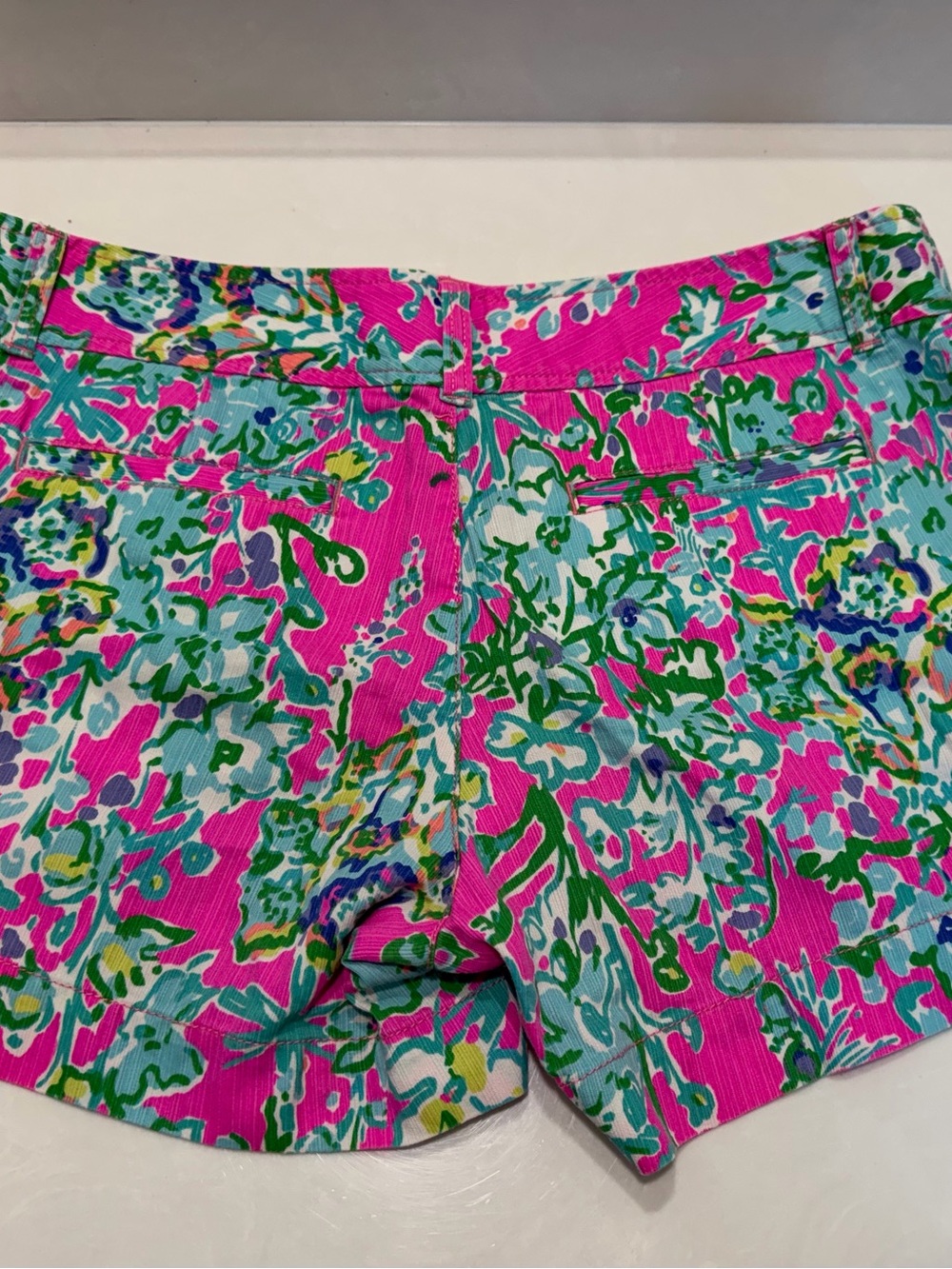 Callahan Bright Hot Pink Floral High-Waist Shorts